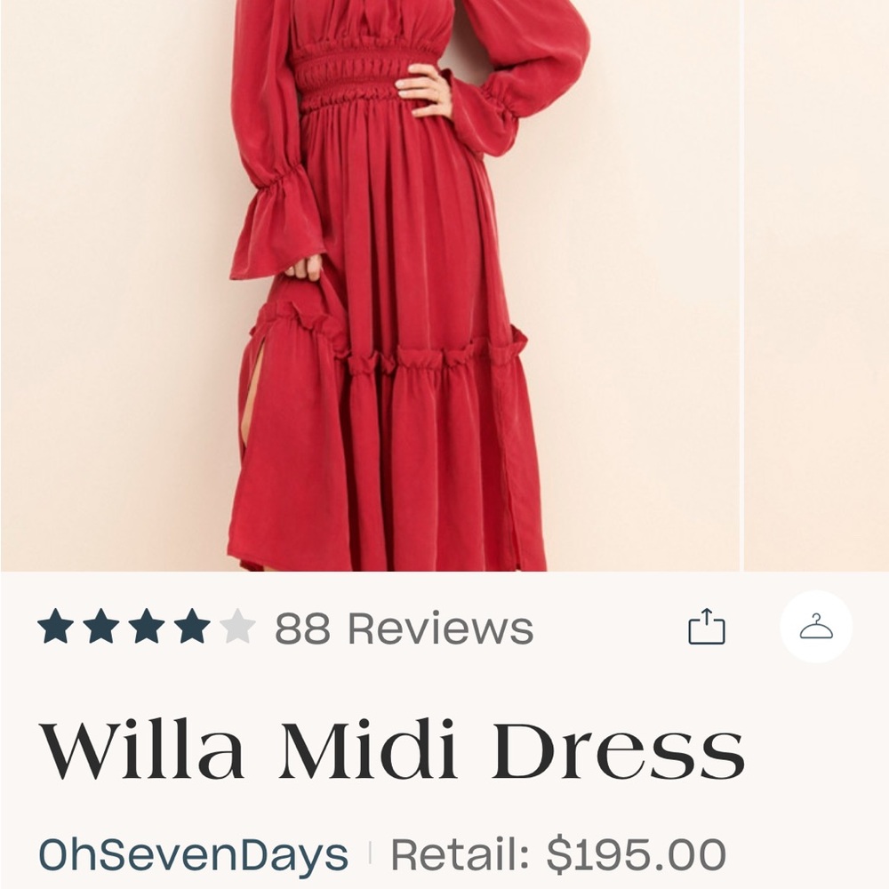 Willa Midi Dress  - Flowy whimsical midi with side slits and an elastic waist.
